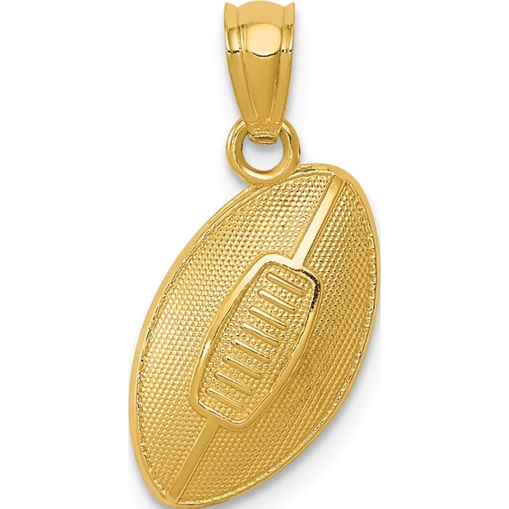 14K Yellow Gold Football Pendant (19 X 12) Made In United States c3582