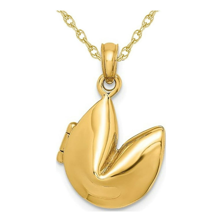 Gem & Harmony 14K Yellow Gold Fortune Cookie Charm Pendant