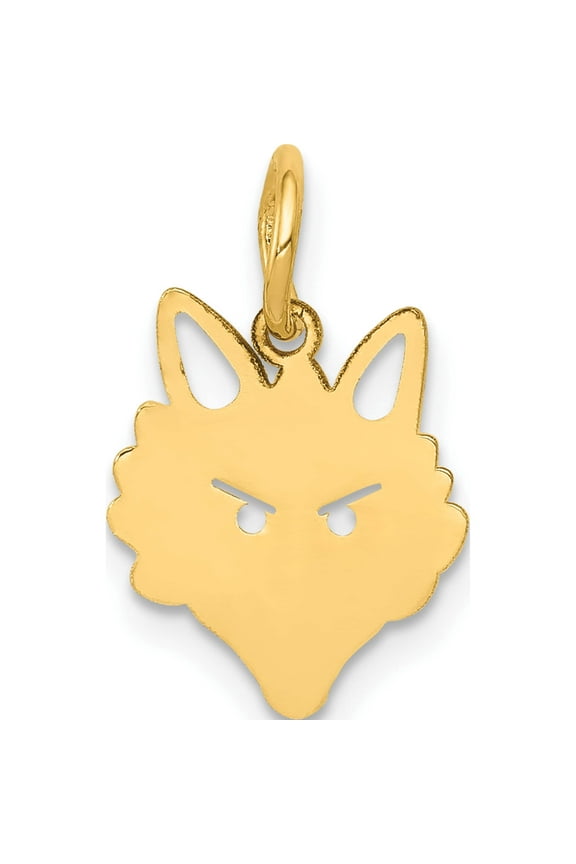 14K Yellow Gold Fox Head Charm (19 X 11) Made In United States yc323