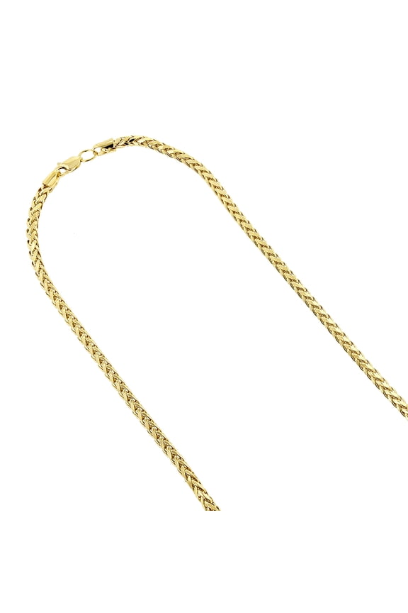 14K Yellow Gold Franco Chain 2.7mm Wide Diamond Cut Necklace 24 inches long with Lobster Clasp