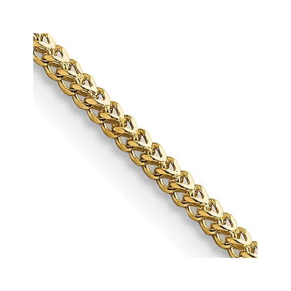 14K Yellow Gold Franco Chain Necklace 24 inch 1.3 mm with Lobster Clasp