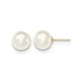 thumbnail image 1 of 14K Yellow Gold Freshwater Cultured White Pearl 9-10mm Solitaire Stud Earrings, 1 of 5