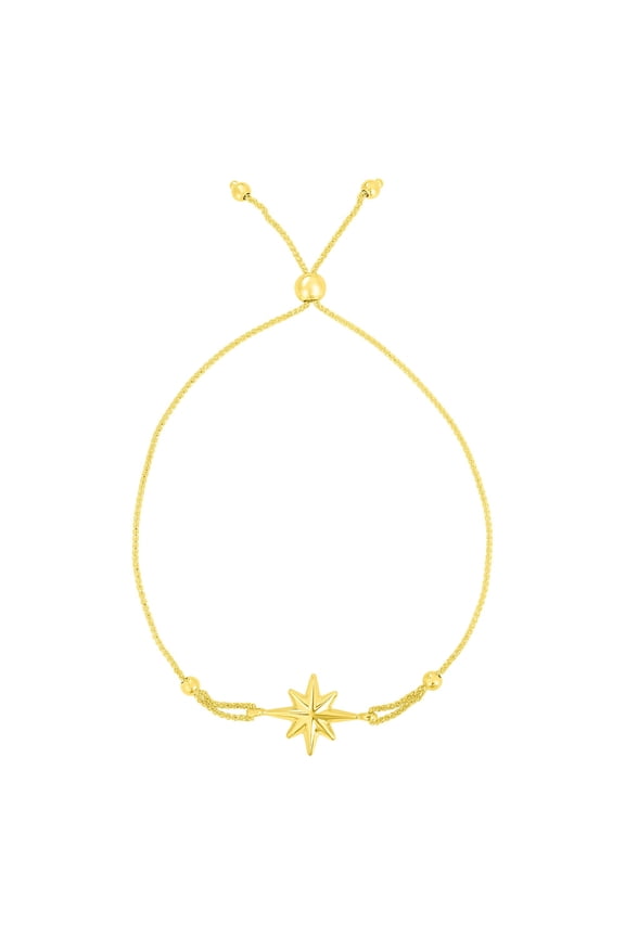 14K Yellow Gold Friendship Bracelet 9.25" with Draw String Clasp by IcedTime