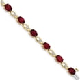 thumbnail image 1 of 14K Yellow Gold Garnet And Diamond Bracelet (7 X 5) Made In India bm4496-ga-005-ya, 1 of 5