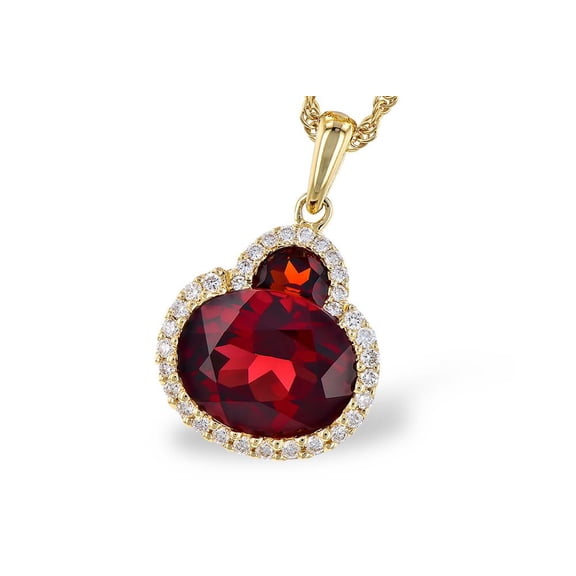 14K Yellow Gold Garnets and Diamonds Necklace | Allison Kaufman