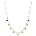 thumbnail image 1 of 14K Yellow Gold Gemstone Necklace Chain Multi-color 16 w/ 2in ext. 18 inch, 1 of 3
