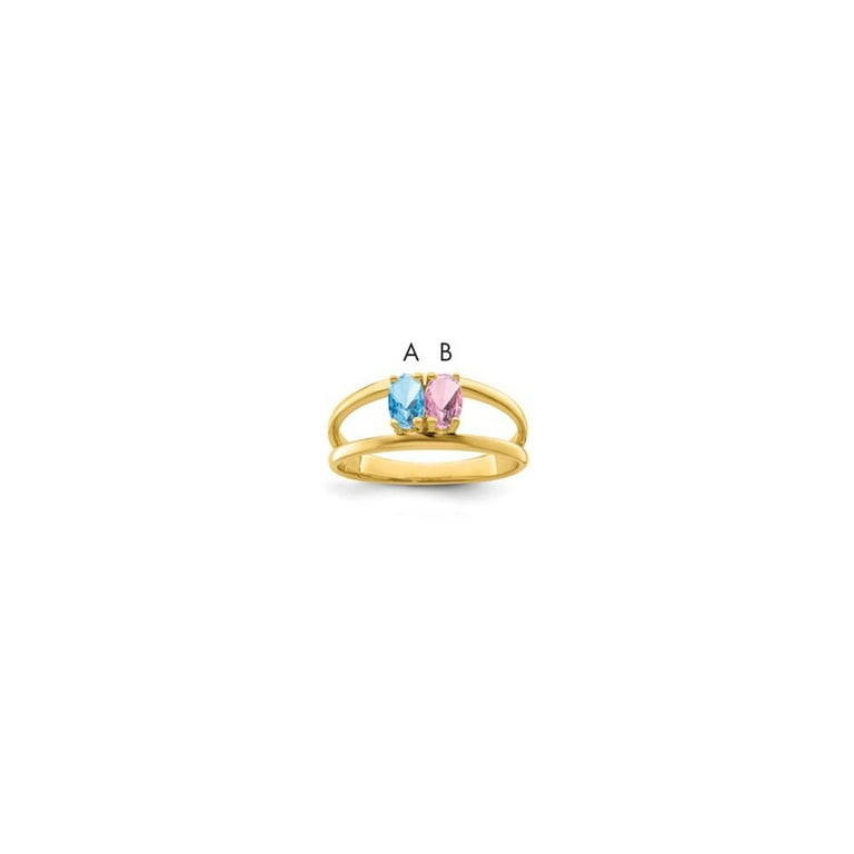 White gold mothers on sale ring 2 stones