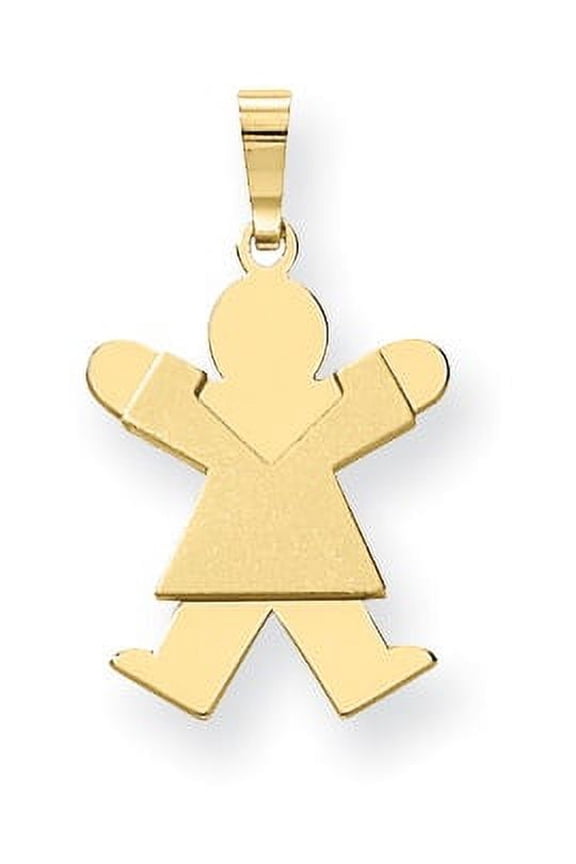 14K Yellow Gold Girl Charm (25 X 15) Made In United States xk116