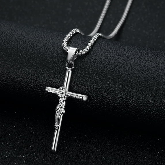 14K Yellow Gold God Jesus Cross Hip Hop Pendant Collar Chains Golden Silver Color Necklace for Men Women Boyfriends Gift Jewelry