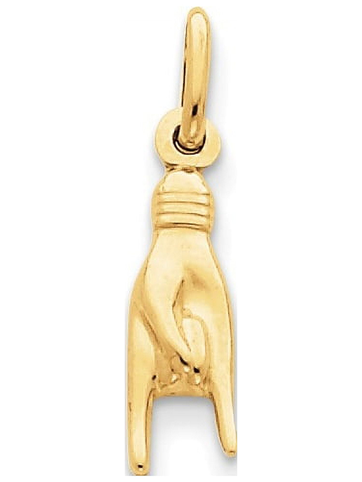 14k Gold Good Luck Hand 22mm Charm 14k Gold Good Luck Hand 22mm Charm