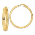 thumbnail image 1 of 14K Yellow Gold Greek Key Hoop Earrings, 1 of 1
