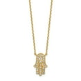 thumbnail image 1 of 14K Yellow Gold Hamas Cubic Zirconia with 2In Extender Necklace, 1 of 7