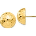thumbnail image 1 of 14K Yellow Gold Hammered Half Ball Post Earrings (17 X 17) Made In Puerto Rico e930, 1 of 5