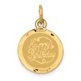 thumbnail image 1 of 14K Yellow Gold Happy Birthday Disc Charm Pendant, 1 of 5
