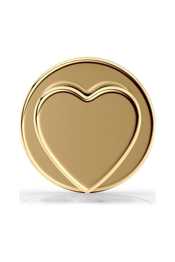 14K Yellow Gold Heart Internally Threaded Micro Labret, 16 Gauge