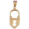 thumbnail image 1 of 14K Yellow Gold Heart Padlock, Lock Pendant - 34 mm, 1 of 3