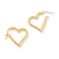 thumbnail image 1 of Real Gold Heart Hoop Earrings for Women – High-Polish Fancy Heart-Shaped Hoops in 14K Gold, 1 of 6