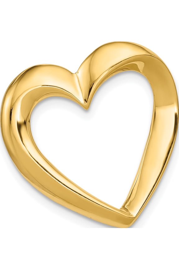 14K Yellow Gold Heart Slide (23x22mm) Pendant / Charm