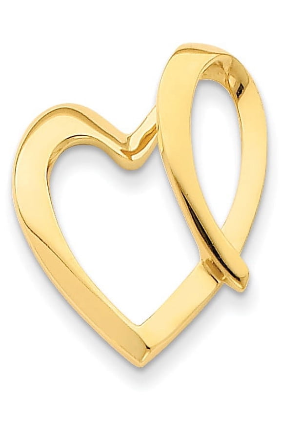 14K Yellow Gold Heart Slide (25x20mm) Pendant / Charm
