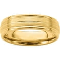 thumbnail image 1 of 14K Yellow Gold Heavy Comfort Fit Brush Satin Fancy Band (Size 8) Made In United States yb114h-8, 1 of 5
