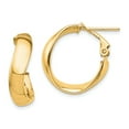 thumbnail image 1 of 14K Yellow Gold High Polished 5mm Wavy Omega Back Hoop Earrings, 1 of 5