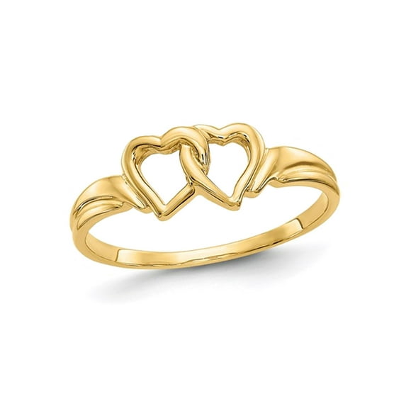 Gem & Harmony 14K Yellow Gold High Polished Heart Promise Ring for Women