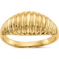 thumbnail image 1 of 14K Yellow Gold High Polished Ribbed Dome Ring (Size 7) Made In United States c2871, 1 of 5