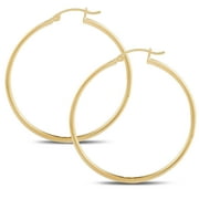 JULIETTE COLLECTION 14K Yellow Gold Hinged 2mm Hoop Earrings, 40mm Diameter Polished Finish