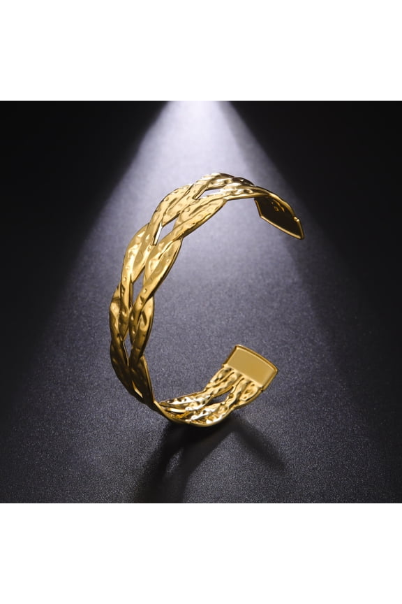 14K Yellow Gold Hollow Entangled Bracelet Bangle Personalized High Quality Waterproof Golden Silver Color Jewelry for Women