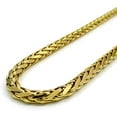 thumbnail image 1 of 14K Yellow Gold Hollow Wheat 5mm Diamond Cut Chain, FREE Microfiber Cloth, Braided Spiga Link Mens Womens Necklace, Giorgio Bergamo, 1 of 8
