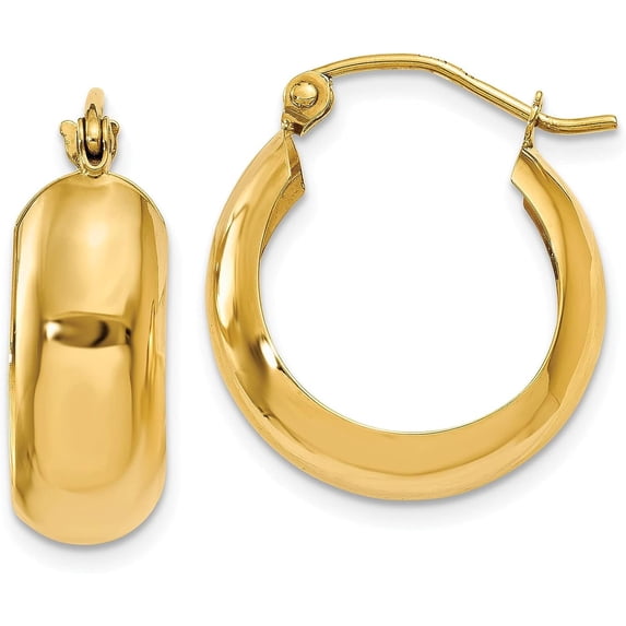 14K Yellow Gold Hoop Earrings - 19mm