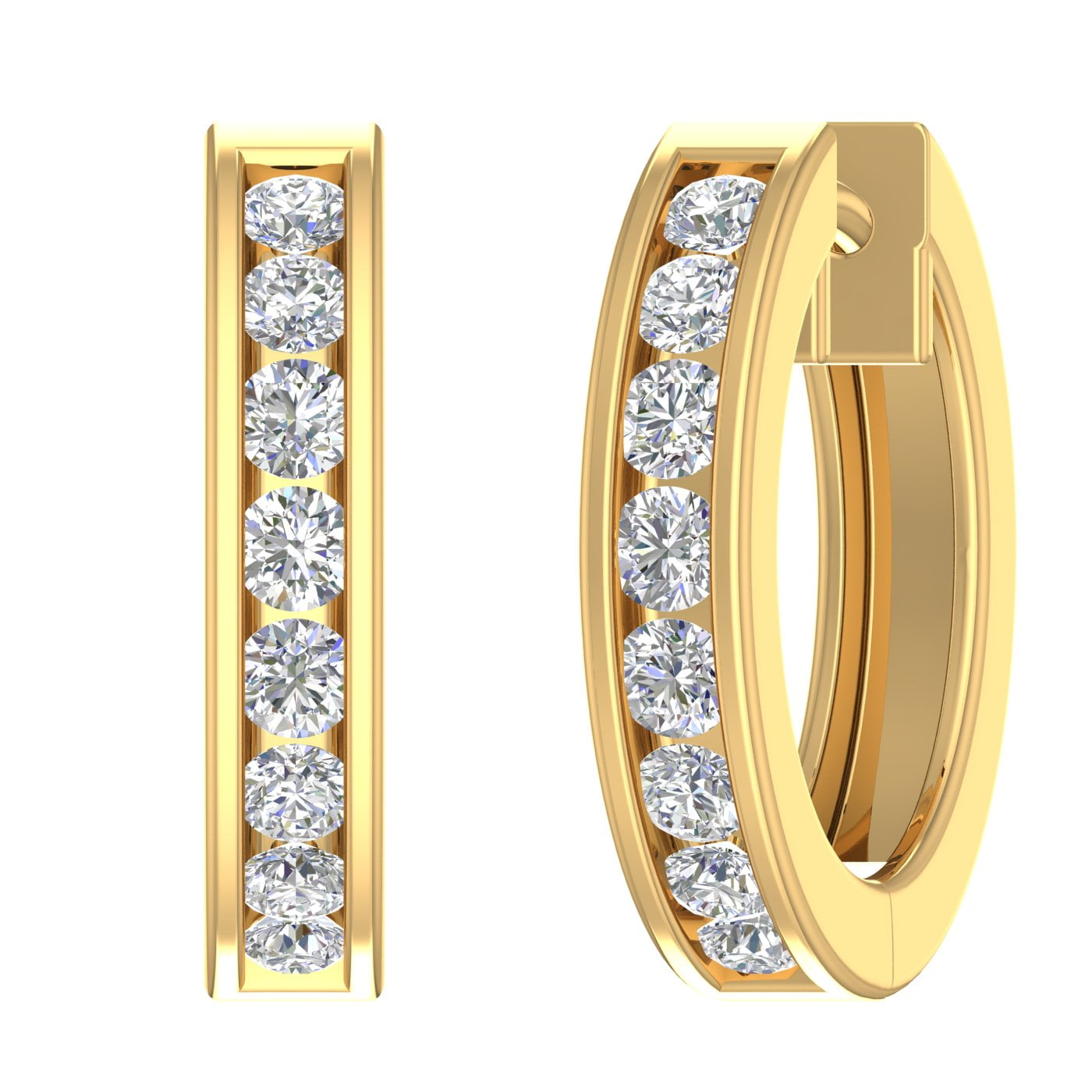 Channel set hotsell diamond earrings