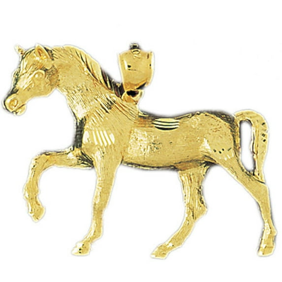 14K Yellow Gold Horse Pendant - 31 mm