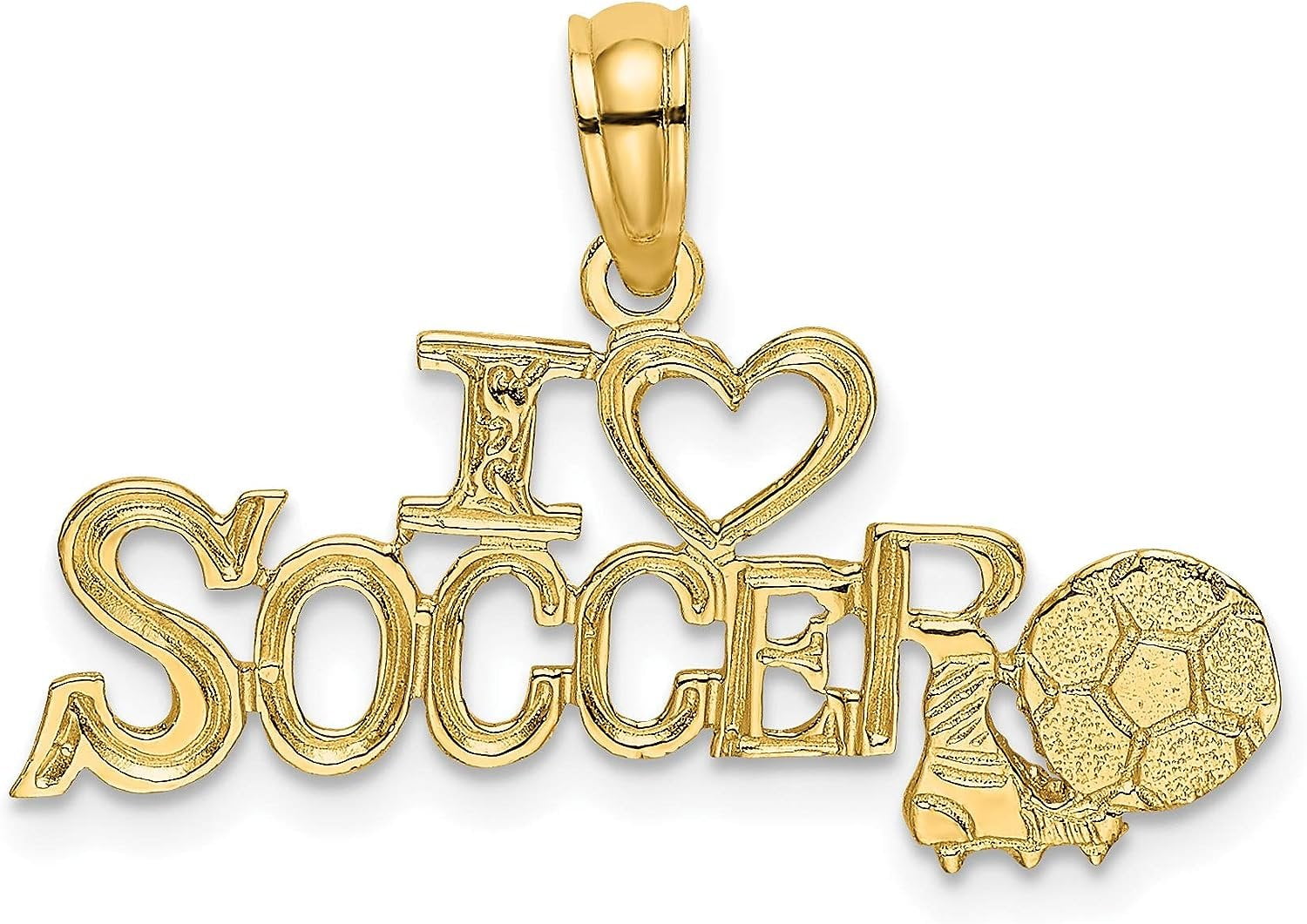 AVARIAH DIAMONDS 14K Yellow Gold I HEART SOCCER w/Ball Charm - 36.25mm