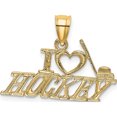 thumbnail image 1 of 14K Yellow Gold I Love Hockey Charm (11.6 X 21.6) Made In United States d4276, 1 of 5