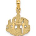 thumbnail image 1 of 14K Yellow Gold I Love Jesus Cross Charm Made In United States k8557, 1 of 5