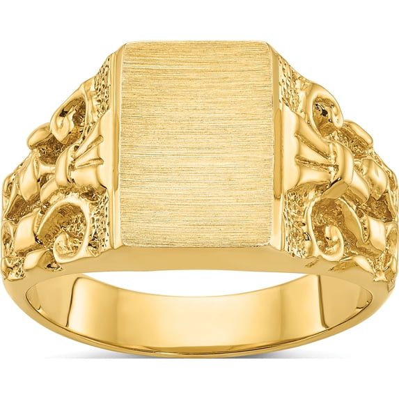 14K Yellow Gold Ibgoodman 13X9mm Men's Signet Ringsize 10 - Jbsp