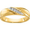 thumbnail image 1 of 14K Yellow Gold Ibgoodman With White Rhodium Men's Polished And Satin X 1/10 Carat Aa Quality Diamond Ringsize 10 - Jbsp, 1 of 5