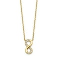 thumbnail image 1 of 14K Yellow Gold Infinity Symbol Cubic Zirconia with 2In Extender Necklace, 1 of 6