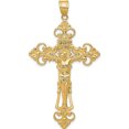 thumbnail image 1 of 14K Yellow Gold Inri Fleur De Lis Crucifix Pendant (66 X 36) Made In United States c251, 1 of 6