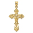 thumbnail image 1 of 14K Yellow Gold Inri Fleur De Lis Crucifix Pendant, 1 of 1