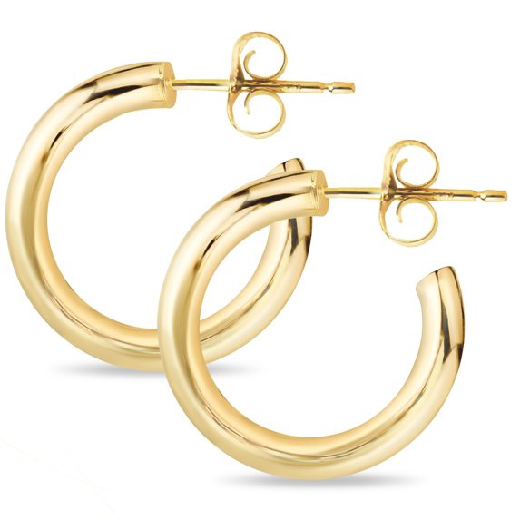 14K Yellow Gold J Hoop Fashion Earrings for Women - Assorted Sizes Available
