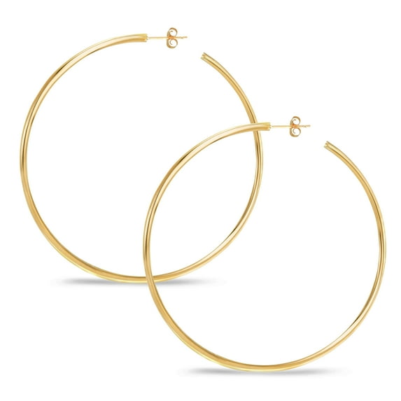 14K Yellow Gold J Hoop Fashion Earrings for Women - Assorted Sizes Available