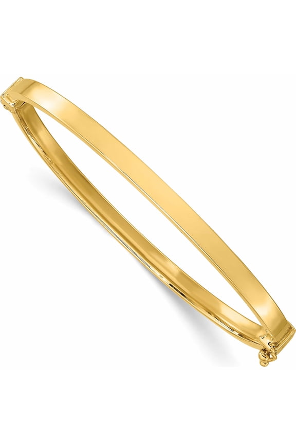 14K Yellow Gold Polished Hinged Bangle