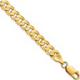 thumbnail image 1 of Heirloom Handcrafted Refined 14K 7.25mm Flat Beveled Curb Chain Trendy Sparkle-worthy Glistening, 1 of 3
