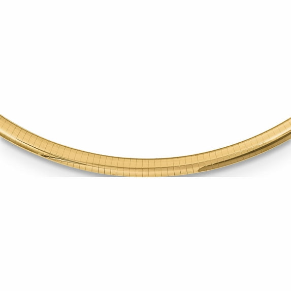14K Yellow Gold Jbsp's 6mm Lightweight Domed Omega Necklace (18 X 6) Made In Italy 1067-18
