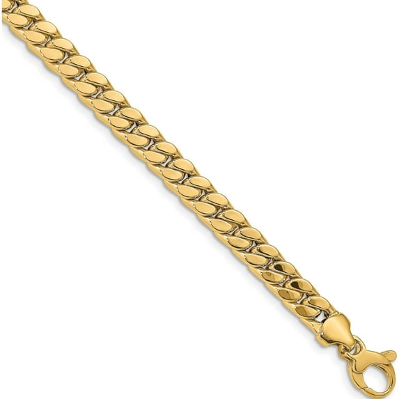 14K Yellow Gold Jbsp's Men's Polished Curb Bracelet (8.5 X 6.3) Made In Italy lf1325-8.5