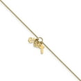 thumbnail image 1 of 14K Yellow Gold Jbsp's Polished D/C Cross Heart Anchor With 1In Ext. Anklet (10 X 1.4) Made In Italy lf1478-9, 1 of 5