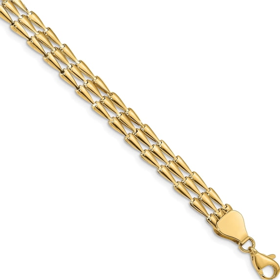14K Yellow Gold Jbsp's Polished Fancy Link Bracelet Made In Turkey lf1307-7.5