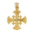 thumbnail image 1 of 14K Yellow Gold Jerusalem Cross Pendant, 1 of 1